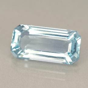 Aguamarina azul natural de 5,03 ct, corte esmeralda, VVS