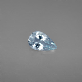 Aguamarina azul natural de 0,59 ct, en forma de pera, VVS
