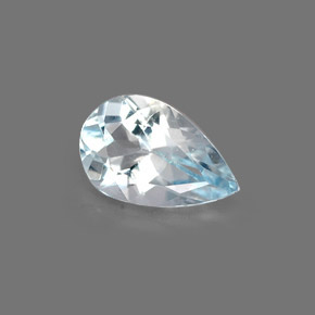 Aguamarina azul natural de 0,68 ct, en forma de pera, VVS-VS
