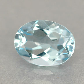 Aguamarina azul natural de 1,04 ct, corte óvalo, VVS