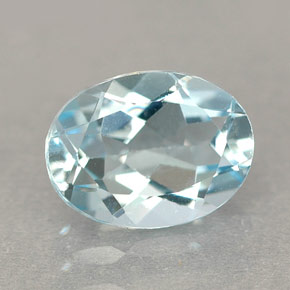 Aguamarina azul natural de 1,04 ct, corte óvalo, VVS