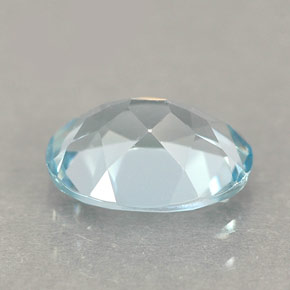 Aguamarina azul natural de 1,04 ct, corte óvalo, VVS