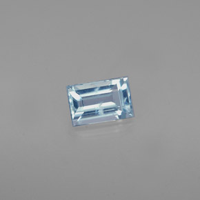 Aguamarina azul natural de 0,55 ct, baguette, VS
