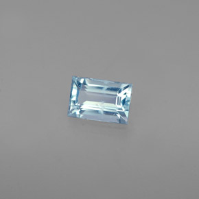 Aguamarina azul natural de 0,55 ct, baguette, VS