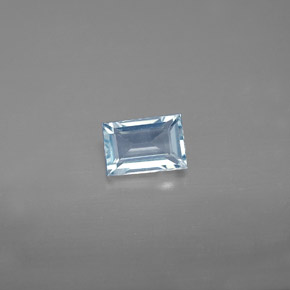 Aguamarina azul natural de 0,56 ct, baguette, VVS-VS