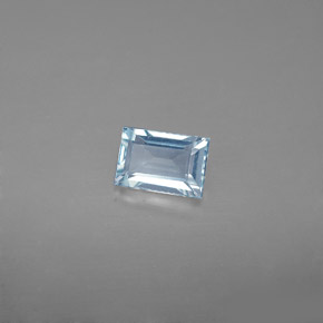 Aguamarina azul natural de 0,56 ct, baguette, VVS-VS