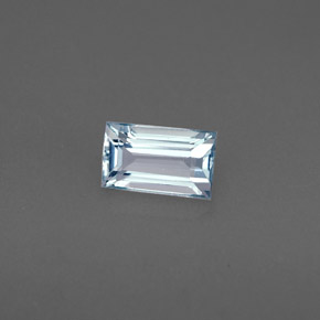 Aguamarina azul natural de 0,51 ct, baguette, VVS-VS