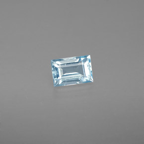 Aguamarina azul natural de 0,47 ct, baguette, VS