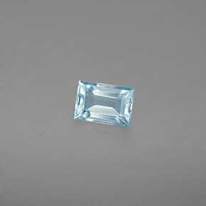 Aguamarina azul natural de 0,47 ct, baguette, VS