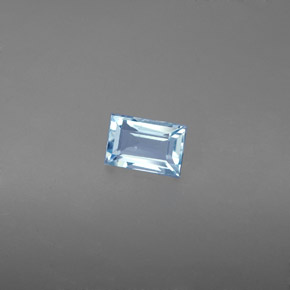 Aguamarina azul natural de 0,59 ct, baguette, VS