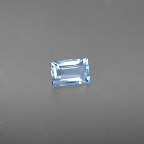 Aguamarina azul natural de 0,59 ct, baguette, VS