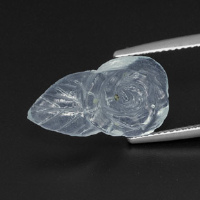 Aguamarina azul natural de 5,65 ct, forma elegante, transparente