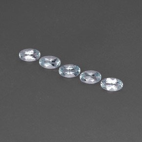 Gemas de aguamarina azul natural de  ct, corte óvalo, VVS