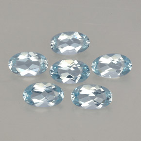 Gemas de aguamarina azul natural de  ct, corte óvalo, VVS-VS