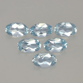Gemas de aguamarina azul natural de  ct, corte óvalo, VVS-VS