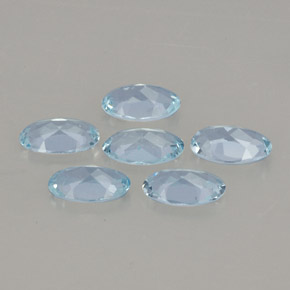 Gemas de aguamarina azul natural de  ct, corte óvalo, VVS-VS