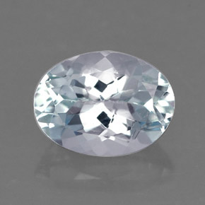 Aguamarina azul natural de 1,08 ct, corte óvalo, VVS