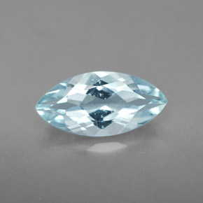 Aguamarina azul natural de 1,55 ct, marquesa, VVS-VS