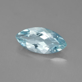 Aguamarina azul natural de 1,55 ct, marquesa, VVS-VS