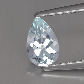 Aguamarina azul natural de 0,73 ct, en forma de pera, IF