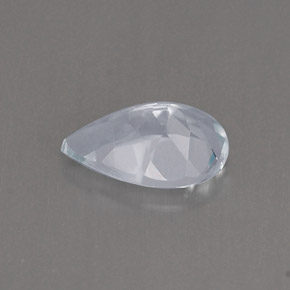 Aguamarina azul natural de 0,73 ct, en forma de pera, IF