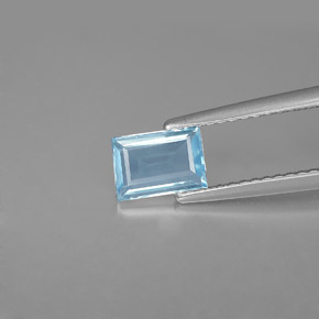 Aguamarina azul natural de 0,63 ct, baguette, VS