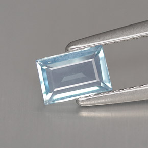 Aguamarina azul natural de 0,43 ct, baguette, VS