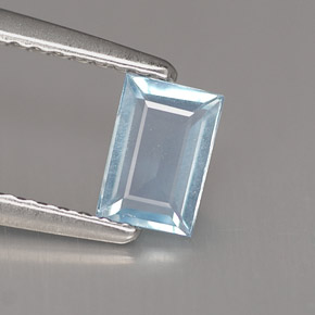 Aguamarina azul natural de 0,43 ct, baguette, VS