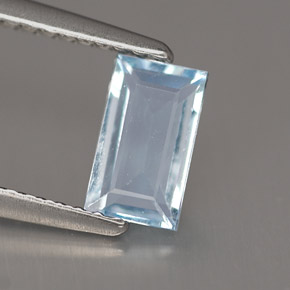 Aguamarina azul natural de 0,63 ct, baguette, VS