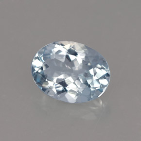 Aguamarina azul natural de 1,12 ct, corte óvalo, VVS
