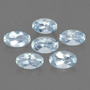 Gemas de aguamarina azul natural de  ct, corte óvalo, VVS-VS