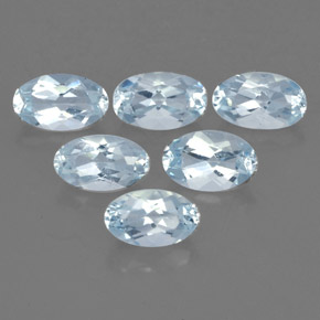 Gemas de aguamarina azul natural de  ct, corte óvalo, VVS-VS