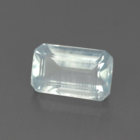 Aguamarina azul natural de 1,07 ct, corte esmeralda, VS