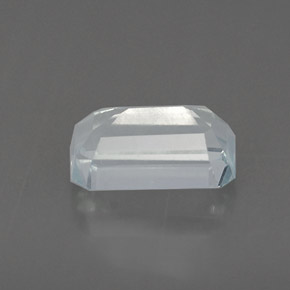 Aguamarina azul natural de 1,07 ct, corte esmeralda, VS