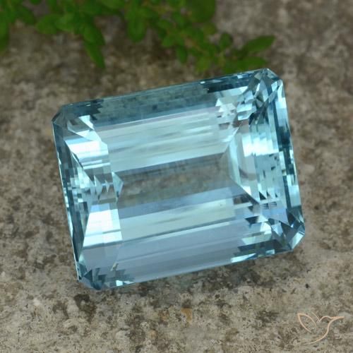 Aguamarina Azul agua oscuro natural de 40.56 ct, Corte Octágono / Esmeralda, VVS