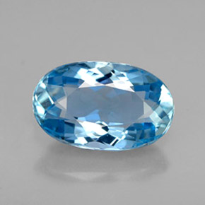 Aguamarina Azul claro natural de 2.33 ct, Corte Óvalo, VVS