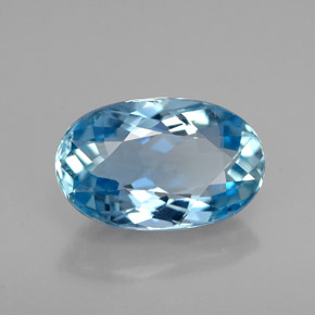 Aguamarina Azul claro natural de 2.33 ct, Corte Óvalo, VVS