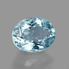 Aguamarina azul natural de 2,75 ct, corte óvalo, VVS-VS
