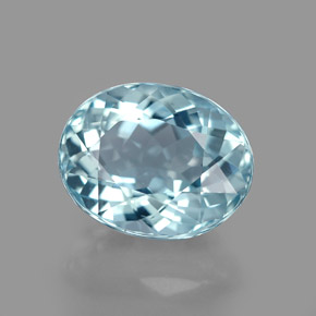 Aguamarina azul natural de 2,75 ct, corte óvalo, VVS-VS