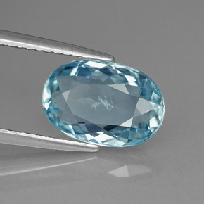 Aguamarina azul natural de 2,80 ct, corte óvalo, VS