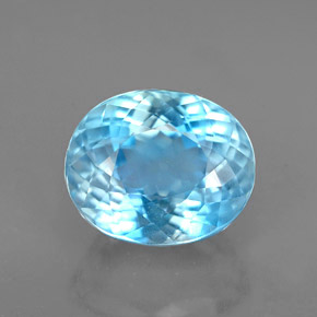 Aguamarina azul natural de 3,21 ct, corte óvalo, VS