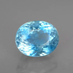Aguamarina azul natural de 3,21 ct, corte óvalo, VS