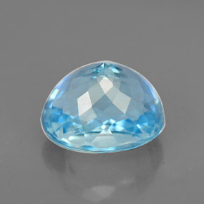 Aguamarina azul natural de 3,21 ct, corte óvalo, VS