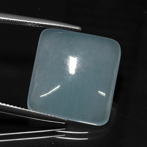 Aguamarina azul natural de 16,66 ct, corte cojín, translúcido