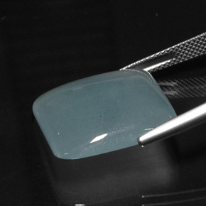 Aguamarina azul natural de 16,66 ct, corte cojín, translúcido