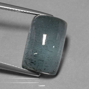 Aguamarina azul natural de 12,39 ct, baguette, translúcido