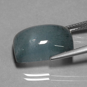 Aguamarina azul natural de 12,39 ct, baguette, translúcido