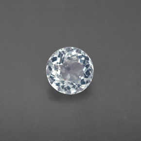 Aguamarina Azul claro natural de 0.66 ct, Corte Redondo, VS