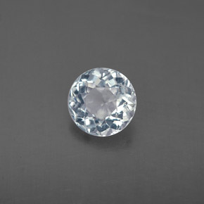 Aguamarina Azul claro natural de 0.66 ct, Corte Redondo, VS