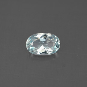 Aguamarina azul natural de 0,88 ct, corte óvalo, VVS-VS